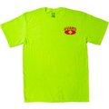 Kemp Usa Kemp USA Neon Yellow 100% Cotton T-Shirt- Heart Size Chest & Full Back Guard Logo Size Large 18-006-LRG